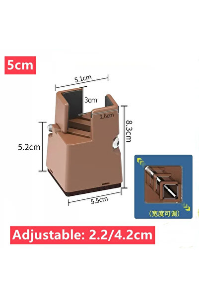 Choice بني 5 سم 4 قطع قواعد أرجل أثاث قابلة للتعديل قواعد أرجل سرير مربعة ومس...