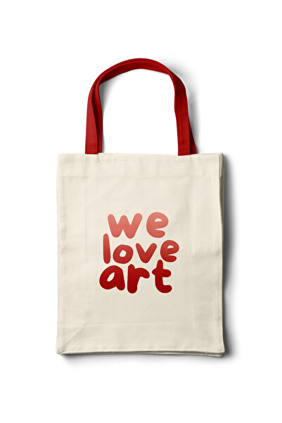 INKD Artistic Cloth Bag - We Love Art Motto Text Design - 35X40