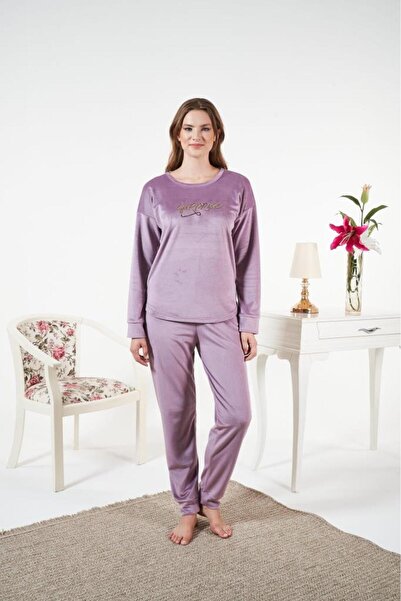 Estiva Women's Winter Velvet Pajama Set