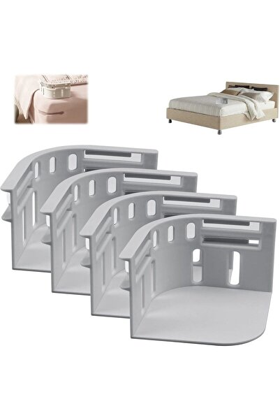 Choice حامل ملاءات سرير رمادي فاتح 4 قطع فائق الأمان ومناسب للمراتب قابل للتعديل ومتين ويمنع التجاعيد