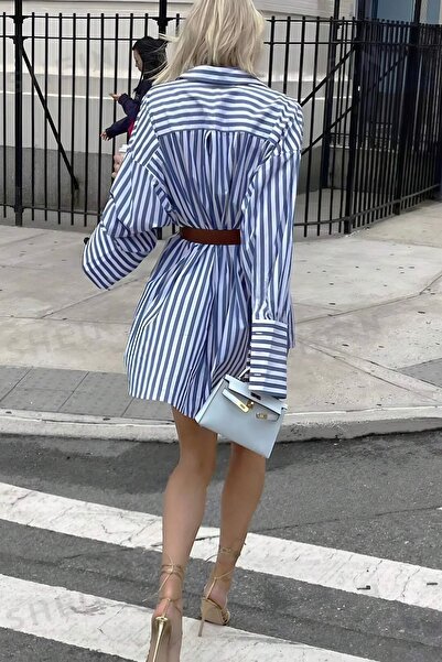 Baby xclub Rochie cămașă oversize cu dungi – cu mâneci lungi
