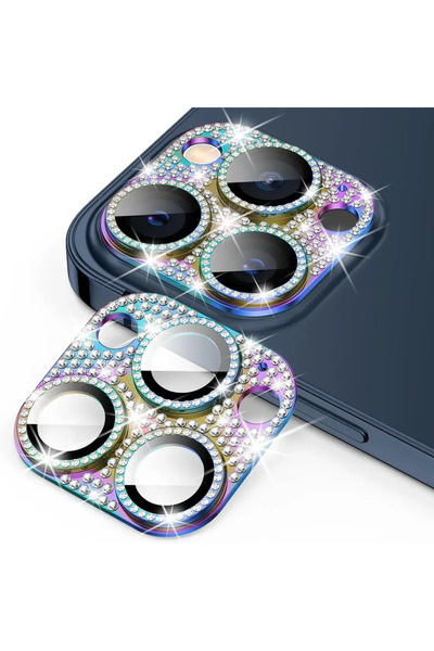 Choice IPhone14Pro 14ProMax Color Luxury Glitter Rhinestone Metal Camera Lens Protector for IPhone 17 Air 1