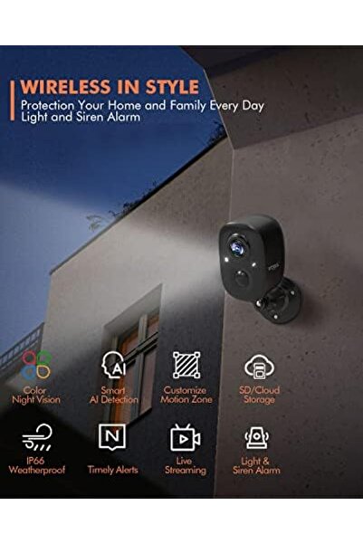 Generic Dzees Security Cameras, 2-Pack WiFi Battery Powered Surveillance Camera for Home Security