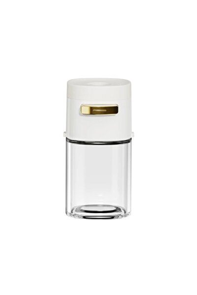 Choice1 WHITE 180ml Glass Quantitative Seasoning Jar, Press-Type Salt Control Bottle, Kitchen Household Seas
