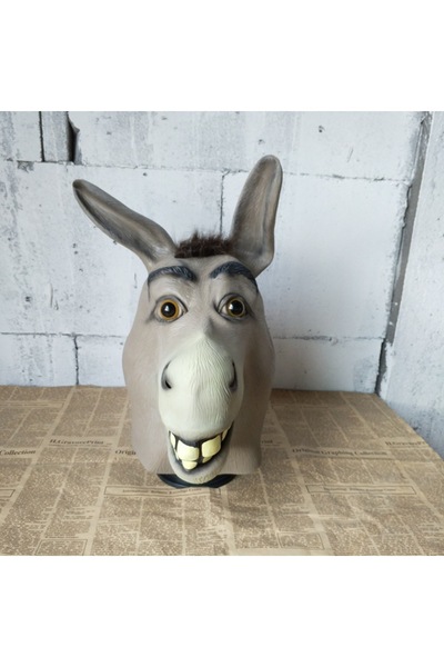 Choice A NEW Latex Animal Head, Adult Donkey mask loquacious donkey dance mask Halloween horror play funny.