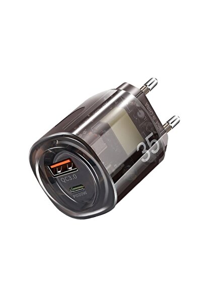 Choice محول EU فقط شاحن USB PD 35 وات شفاف Mecha Quick Charge3.0 شحن سريع عبر...