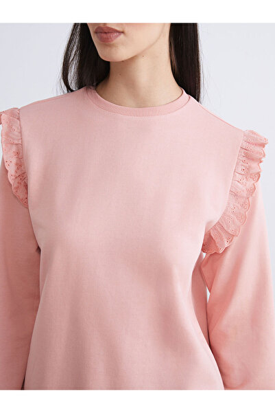 LC Waikiki Pink Crew Neck Women's Sweatshirt Tunic