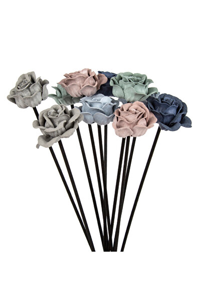 Choice TT2310516 NEW 10PCS Leather Velvet Blue Grey Flower Rattan Sticks Fireless Fragrances Reed Diffuser