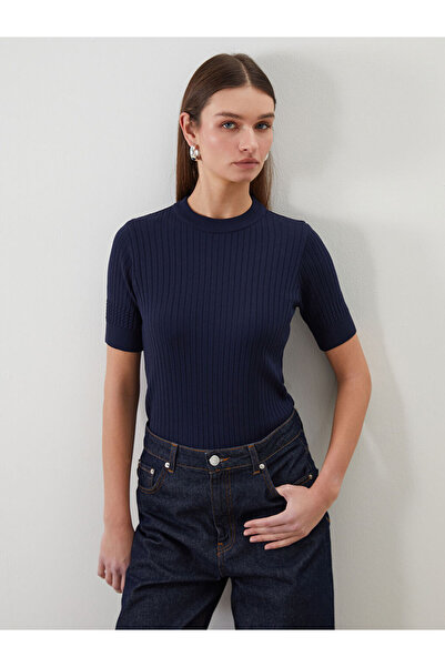 LC Waikiki Navy Blue Crew Neck Women's Knitwear Sweater