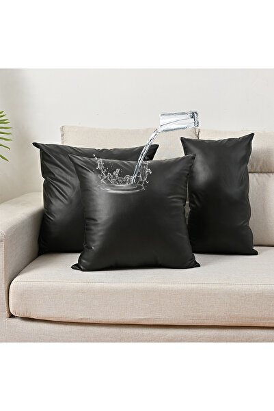 Choice 45 سم × 45 سم 1 قطعة سوداء 1 قطعة لون موحد مرنة PU مقاومة للماء غطاء و...