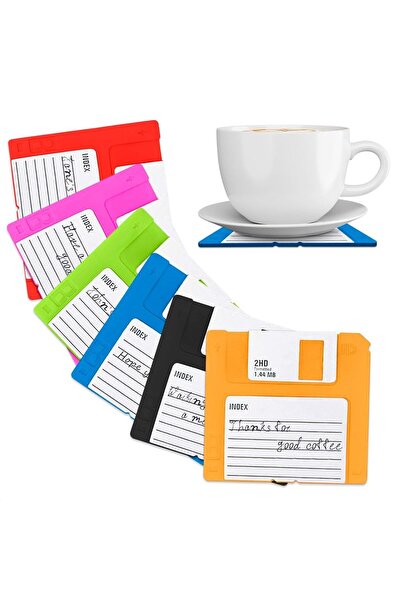 Choice 9x9 cm 6pcs 6pc Floppy Disk Coasters for Coffee Table - Floppy Disk Co...