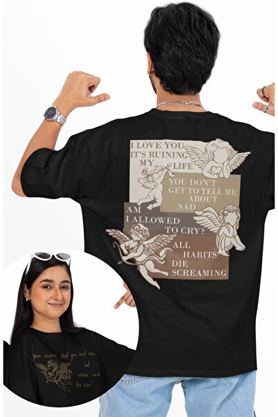 Fuddy Moda تي شيرت مطبوع عليه عبارات من أغاني تايلور سويفت للجنسين، تي شيرت ك...