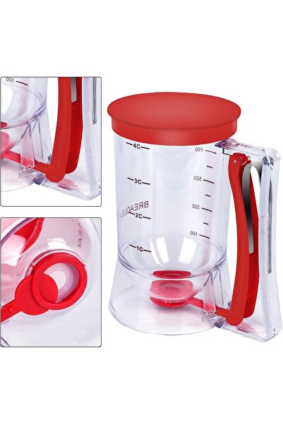 Flippy Cake Batter Dispenser, Plastic, Spring Handle, 900 ml, 18.5 x 11 cm, Red