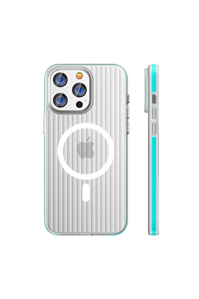 Fuchsia iPhone 16 Pro Line Magsafe Kapak - Mavi