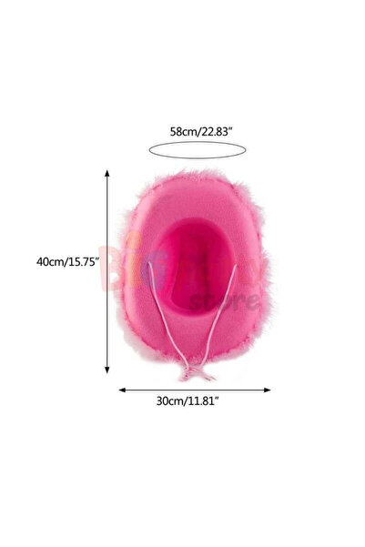 Le Mabelle Pembe Tüylü Kız Çocuk Kovboy Şapkası