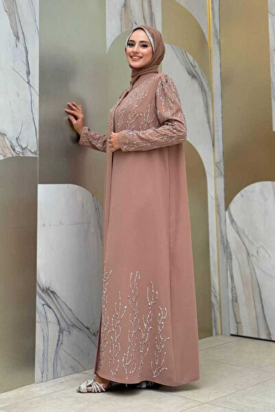 Bym Fashion Stone Detailed Vest Set Dress Set 3929 Mink