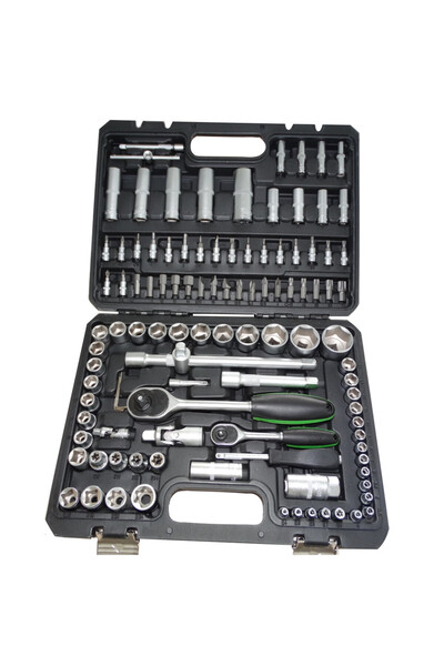 AERZETIX Set de chei tubulare și clichet, în cutie, 1/2" și 1/4", 108 piese