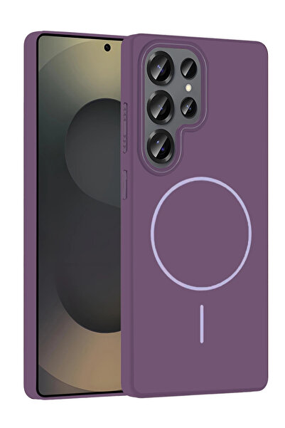 Fuchsia Samsung Galaxy S25 Ultra Broş Magsafe Kapak - Mor