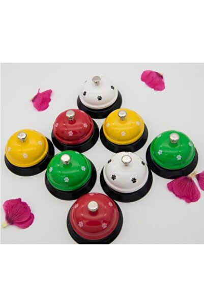 Flippy Multifunctional Metal Bell, Flippy, Red with White Paw Print, 7.5 x 7.5 x 6.5 cm, Restaurants