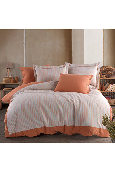 RH Rosehan Striped Pattern 200X220 Cotton-Linen Double Duvet Cover Set