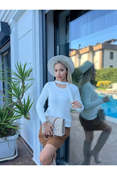 For Angels Πλεκτό πουλόβερ με δέσιμο στο λαιμό και πέτρινα αξεσουάρ