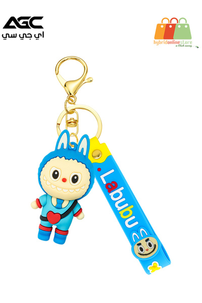 AGC ميدالية مفاتيح كرتونية من Labubu مع حلقة مفاتيح ذات مشبك ذهبي متينة وخفيف...