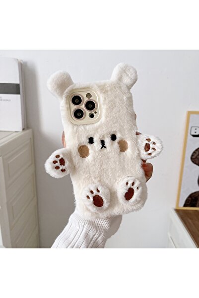 Flippy Protective Case, Flippy, for Apple iPhone 15 Pro, Plush Bear Model with Ears, Hands and Feet, Shockp