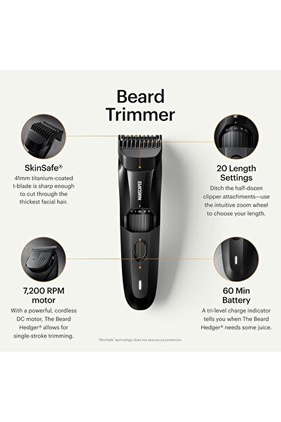 Generic MANSCAPED The Beard Hedger Premium Men's Beard Trimmer, 20-Length Adjustable, Waterproof