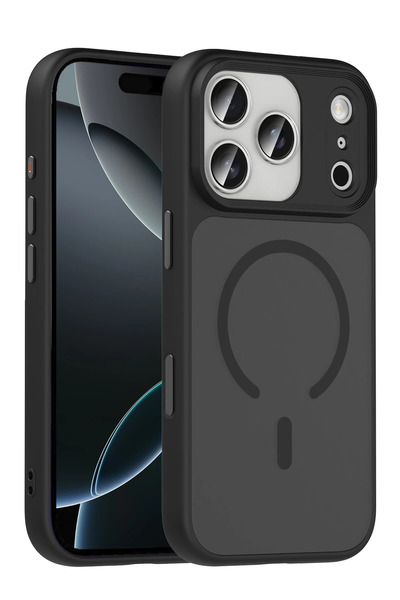 Fuchsia Apple iPhone 17 Pro Max Megane Magsafe Kapak - Siyah