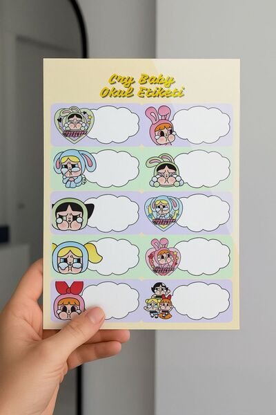 Planet Butik مجموعة ملصقات مدرسية من كرايببي مكونة من 3 قطع