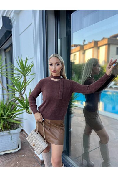 For Angels Πλεκτό πουλόβερ με δέσιμο στο λαιμό και πέτρινα αξεσουάρ