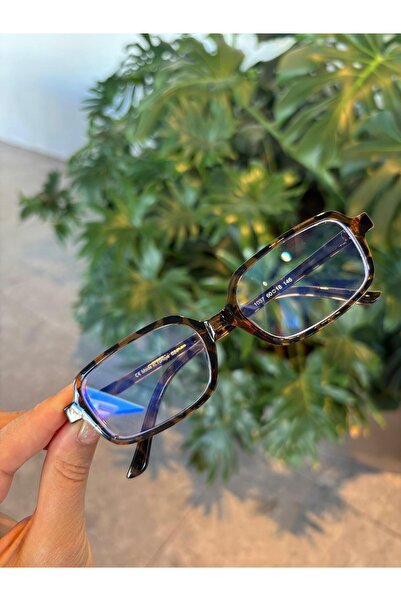 funeyes Miux Rectangular Leopard Patterned Blue Light Protection Glasses | 50 Ekartman