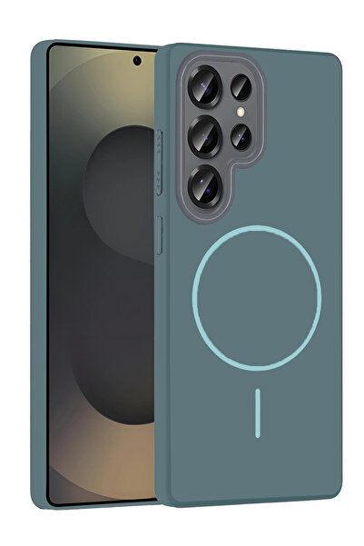 Fuchsia Samsung Galaxy S25 Ultra Broş Magsafe Kapak - Turkuaz