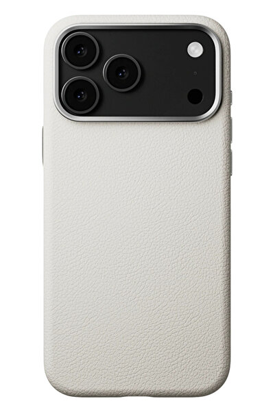 Fuchsia iPhone 17 Pro Max Wonder Deri Magsafe Kapak - Beyaz