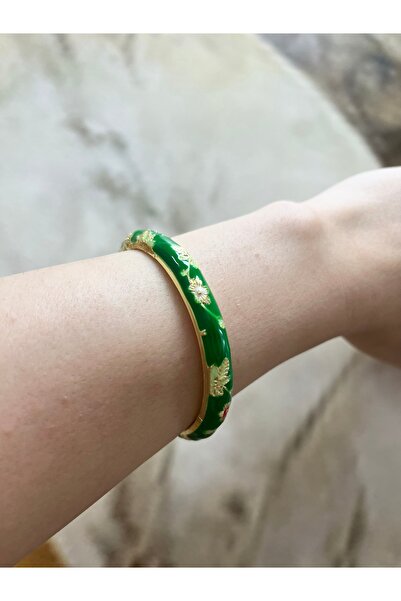 Vitastyle سوار من الفولاذ المطلي بالمينا بتصميم زهرة راقية