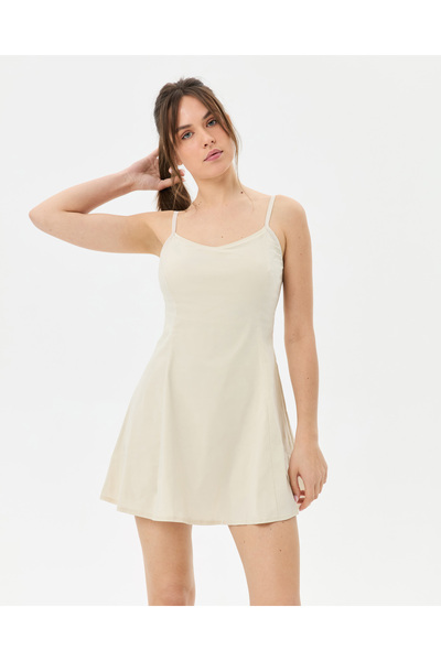 Ayma Active Γυναικείο αθλητικό φόρεμα με κρεμ ολόσωμο - Εξωτερικό από οργανικό βαμβάκι, EcoVero ™   Εσωτερικό πάχος παχύρρευστου τύπου, ρυθμιζόμενο