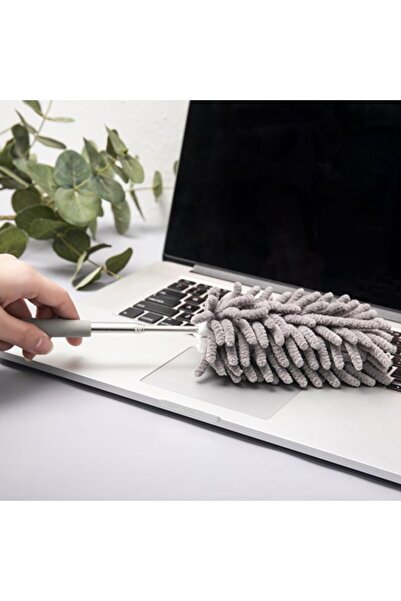 Flippy Microfiber Cleaning Mop, 2 Removable Heads, Extendable Handle, Gray