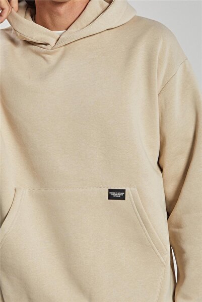 BARRELS AND OIL Hooded Kangaroo Pocket Men's Sweatshirt - Sand Gray
