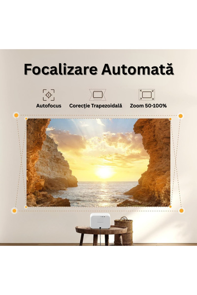 Velixo 1080P Projector, WiFi 6, BT 5.1, JBL Sound, Auto Focus, 4K, HDMI, USB, Mirror, Remote, 25000 Lumens