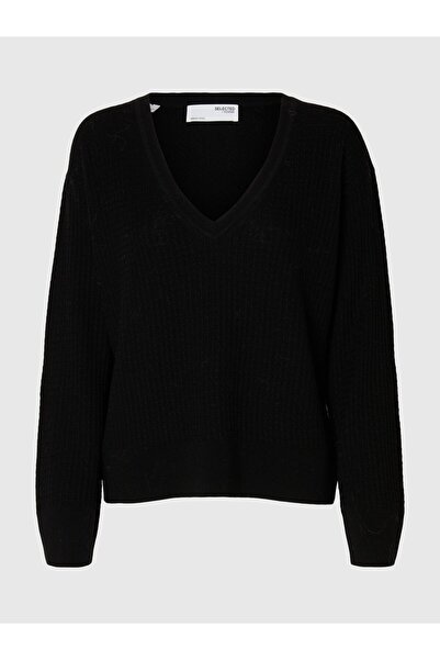 Selected Femme Pullover mit V-Ausschnitt 100% Merino