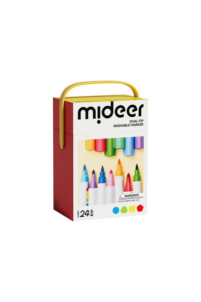 Mideer أقلام تلوين قابلة للغسل ذات طرفين - 24 لونًا