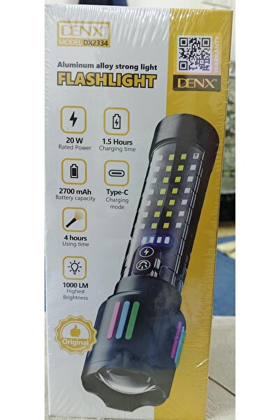 Denx Rechargeable LED Flashlight 1000 Lumens by DENX, 2700mAh Built-In Battery, USB-C Pocket Light with Z