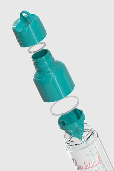 Renga Moon Patterned 600 ml Tritan Flask with Juicer 912054 Turquoise