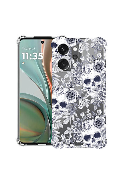 bestcase Husă antișoc pentru OPPO Reno 14 5G cu design craniu alb-negru, 2052...