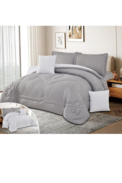 smart home Summer double Comforter, Reversible. Double-stuffed, 6-piece microfiber sleeping set, 230x250cm