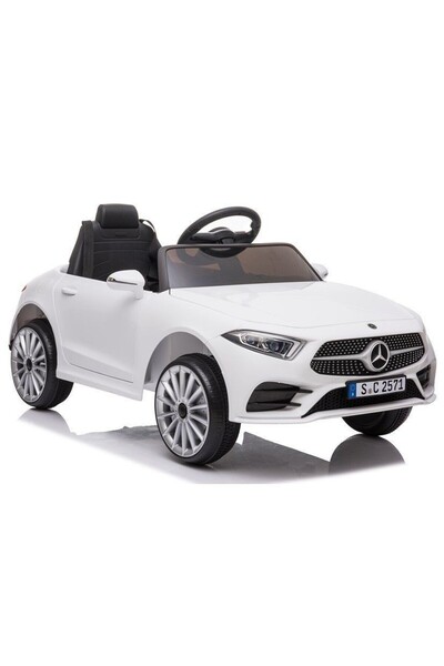 JollyMag Masina electrica pentru copii, Mercedes C Class, CLS 350, 2 motoare, LeanToys, 5177, alba