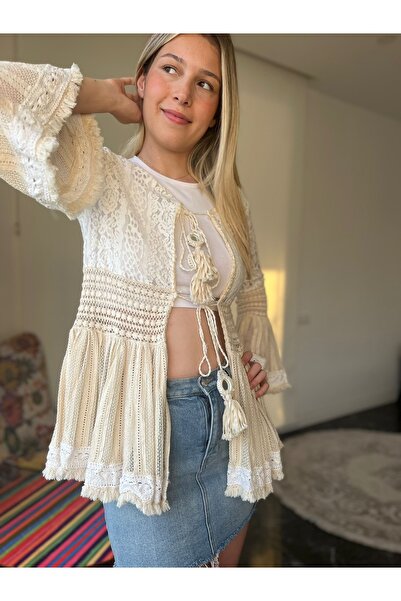 Bohemian Özel Tasarım Couture El İşçiliği Barok Tarz Fransız Dantel Bluz