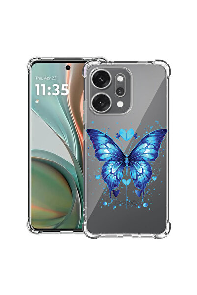 bestcase Husă antișoc pentru OPPO Reno 14 5G cu design Blue Butterfly, 205205...