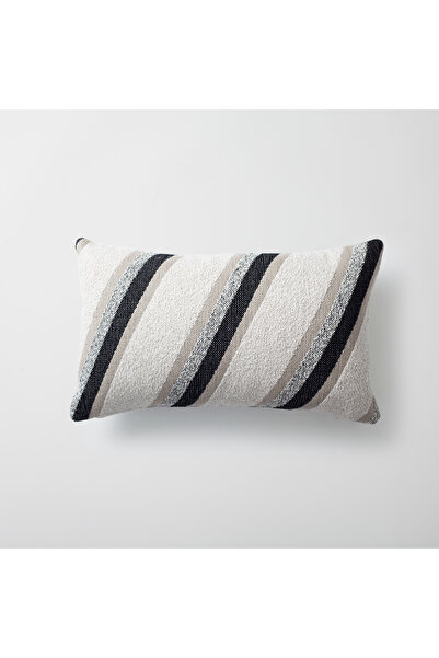 Fineroom Living Pernă decorativă din lenjerie de pat cu model în dungi oblice...