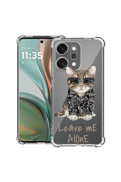 bestcase Удароустойчив гръб за OPPO Reno 14 5G с дизайн Leave Me Alone Cat, 2...